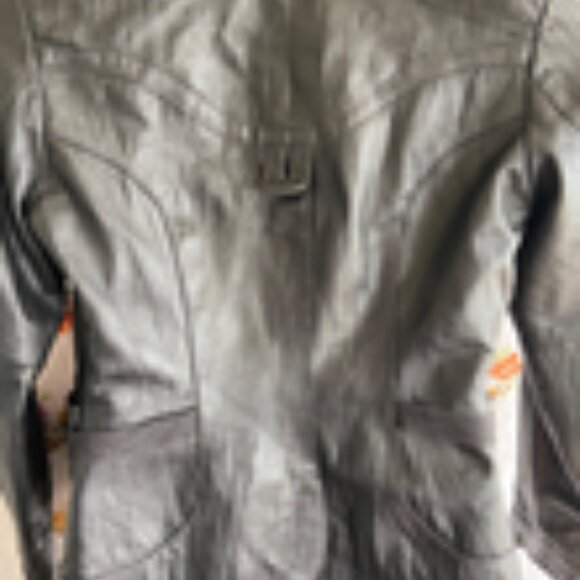 Vero Moda Nela Leather Blazer Sz M - Clasp Front - Moto Jacket Mod Lining Biker - Picture 8 of 12